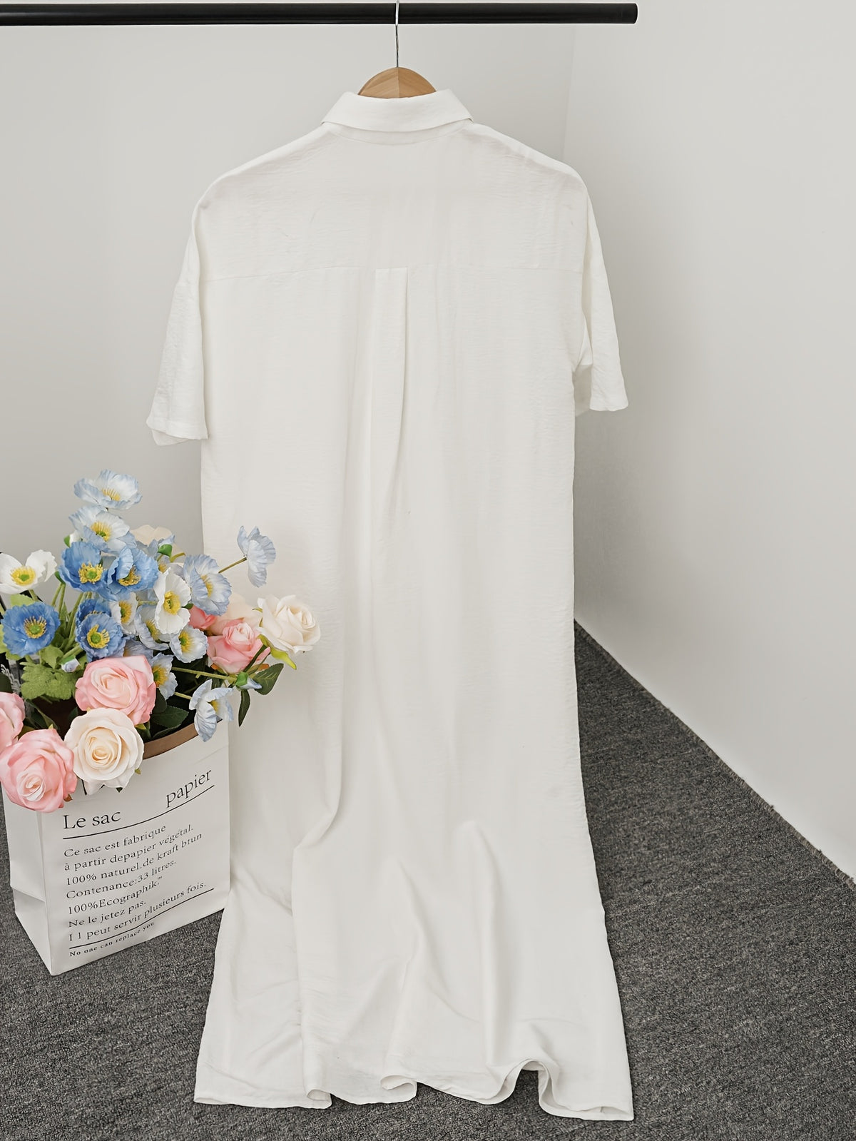 Vestido Camisero Ligero de Manga Larga