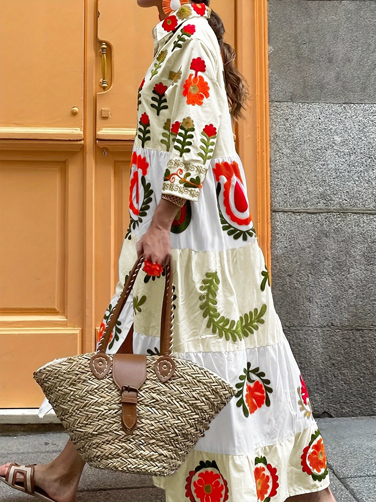 Vestido Maxi Elegantecon Estampado Floral