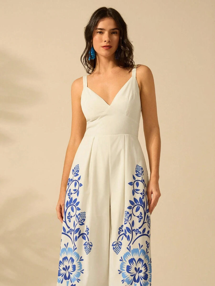 Mono Largo Negro Boho con Árbol de Banana y Coco Tropical