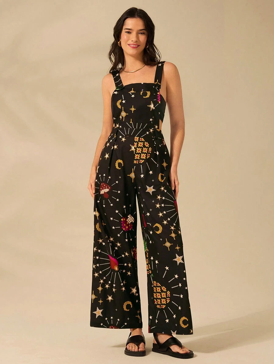 Mono Negro Tropical con Pájaros Boho