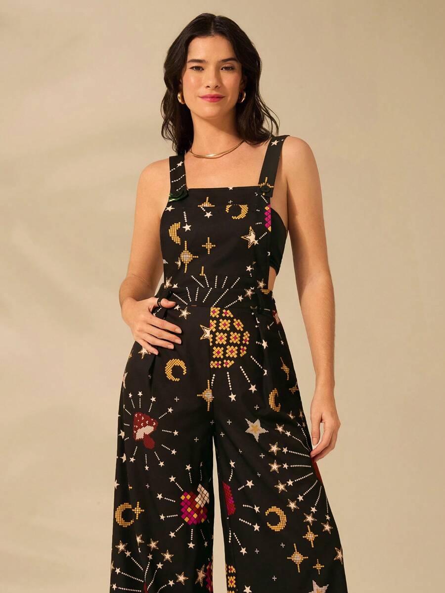 Mono Negro Tropical con Pájaros Boho