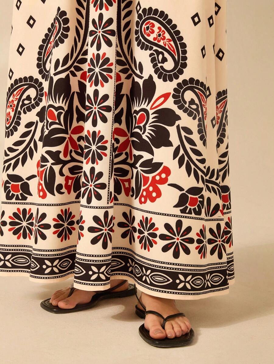 Vestido Largo Rododendro Floral Boho con Tirantes