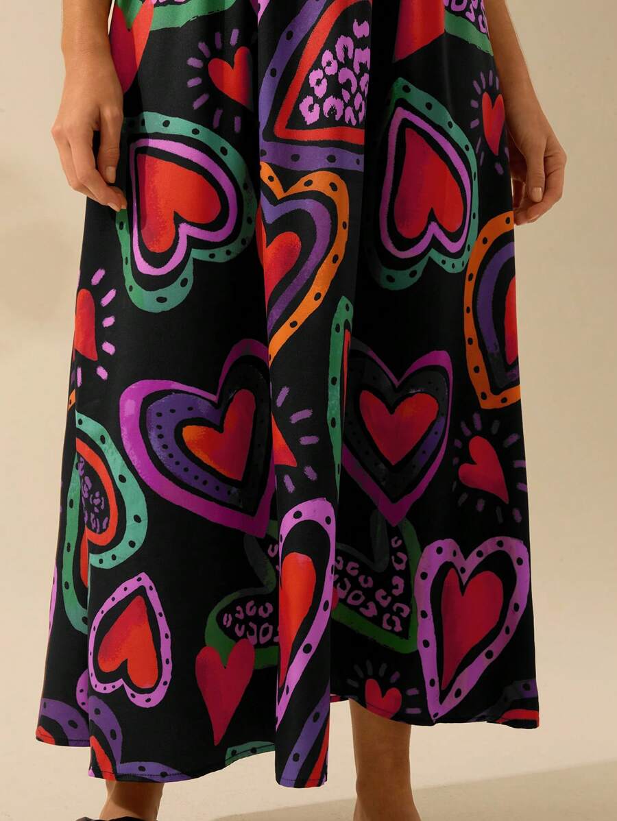 Vestido Boho Sin Mangas con Palmas Tropicales y Mar