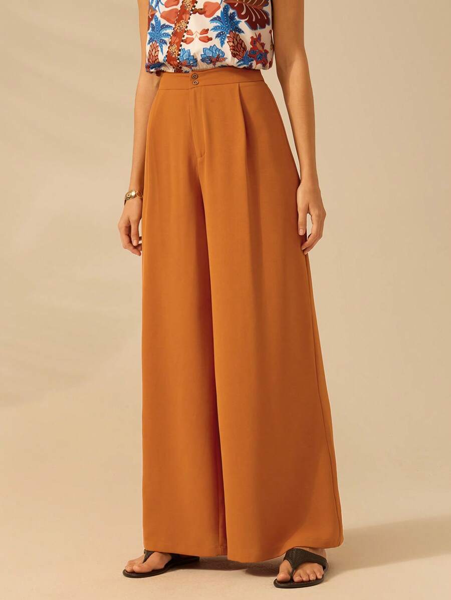 Pantalón Holgado Marrón Naranja de Playa