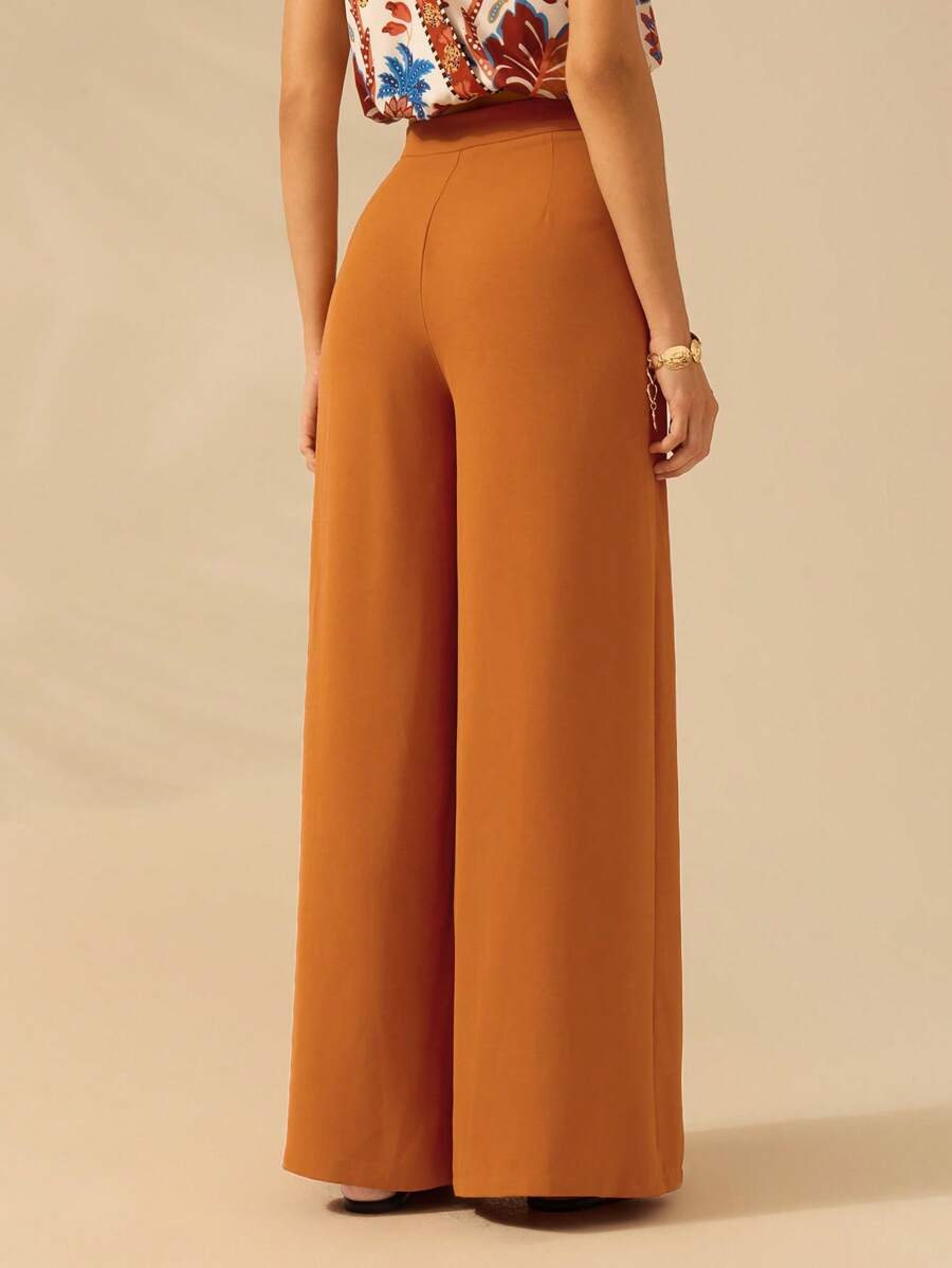Pantalón Holgado Marrón Naranja de Playa