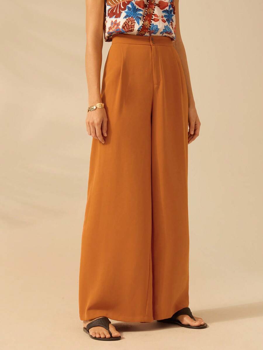Pantalón Holgado Marrón Naranja de Playa