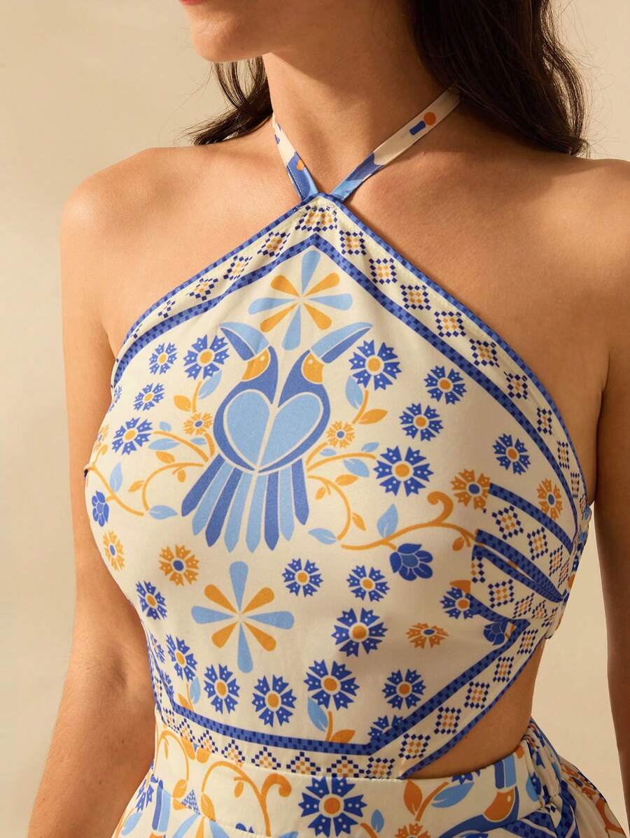 Vestido Largo Selenipedium & Azalea, Escote Halter