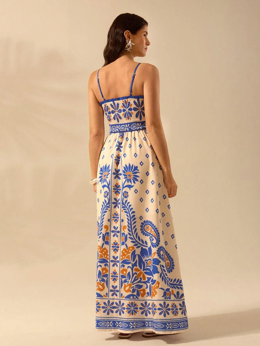 Vestido Largo Rododendro Boho con Tirantes Finos
