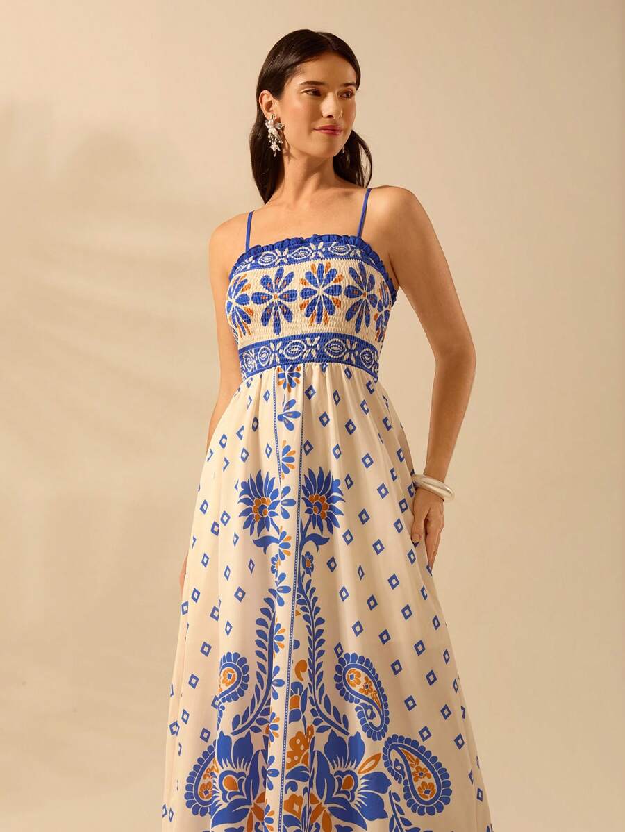 Vestido Largo Rododendro Boho con Tirantes Finos
