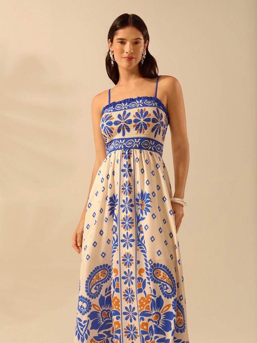 Vestido Largo Rododendro Boho con Tirantes Finos