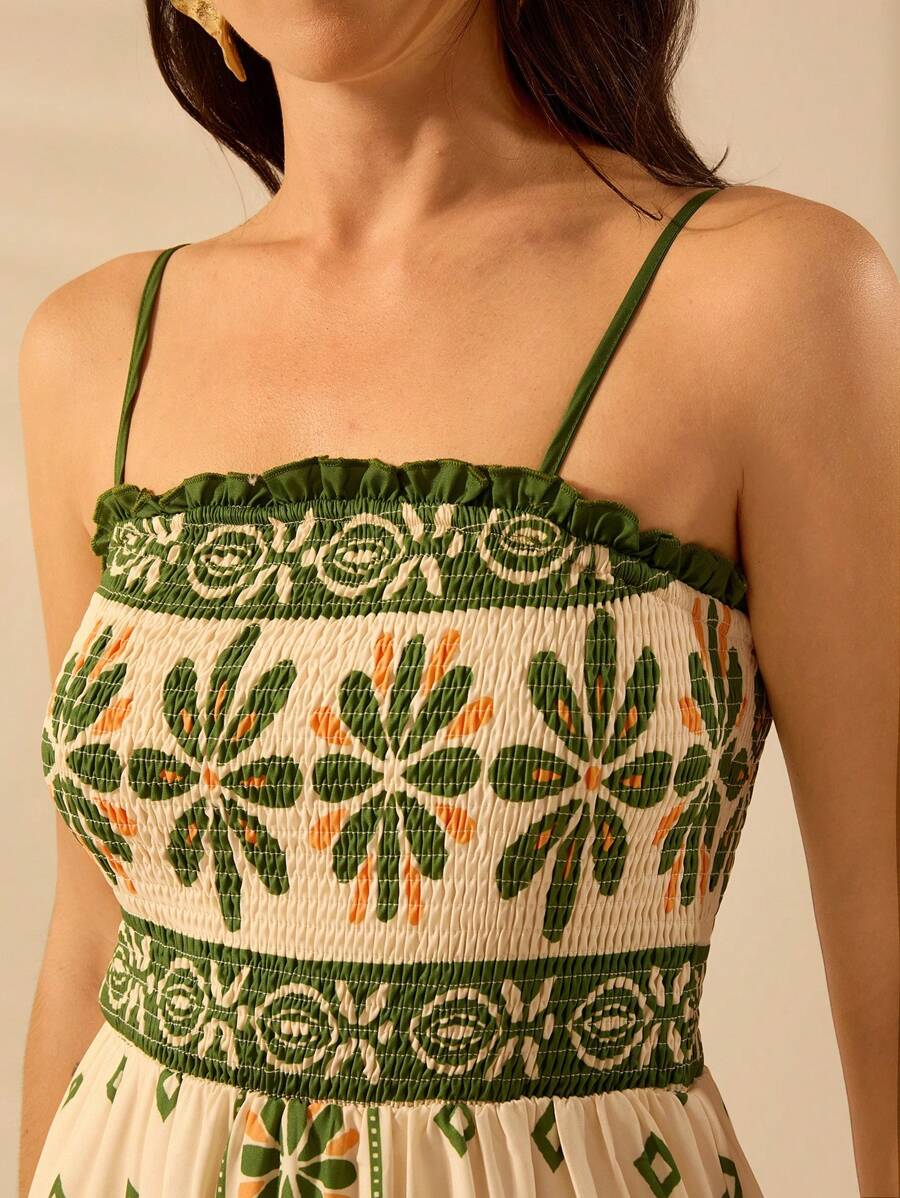 Vestido Largo Rododendro Floral Boho con Tirantes