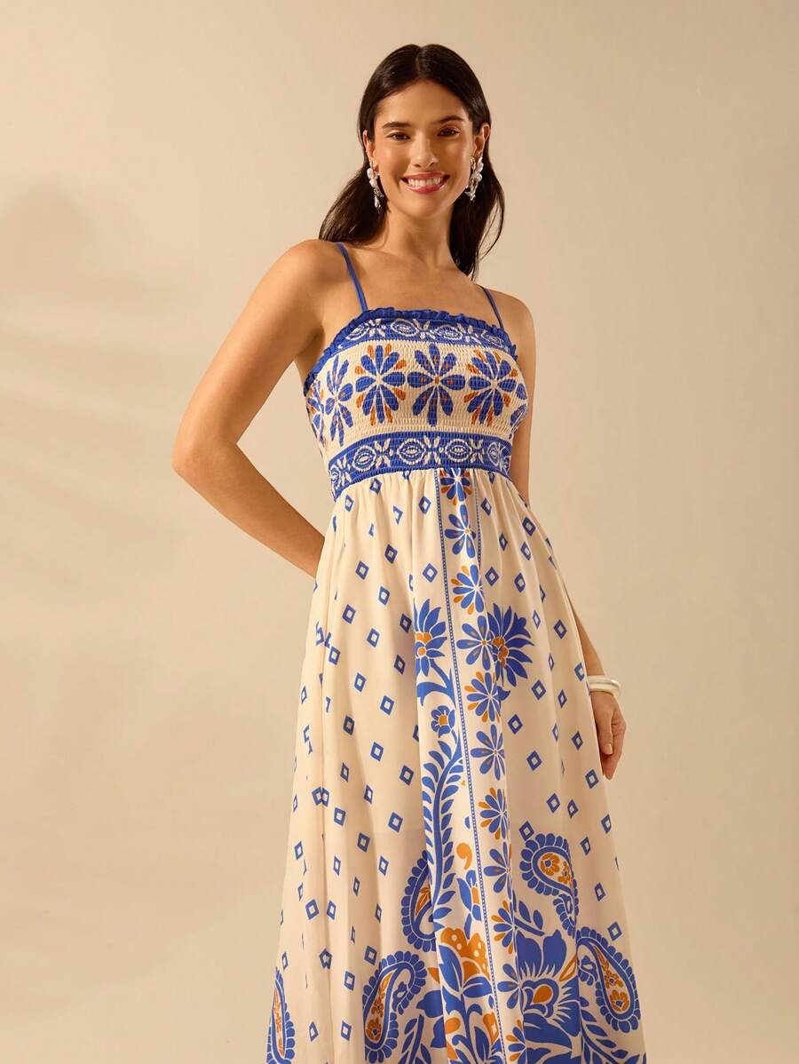 Vestido Largo Rododendro Boho con Tirantes Finos