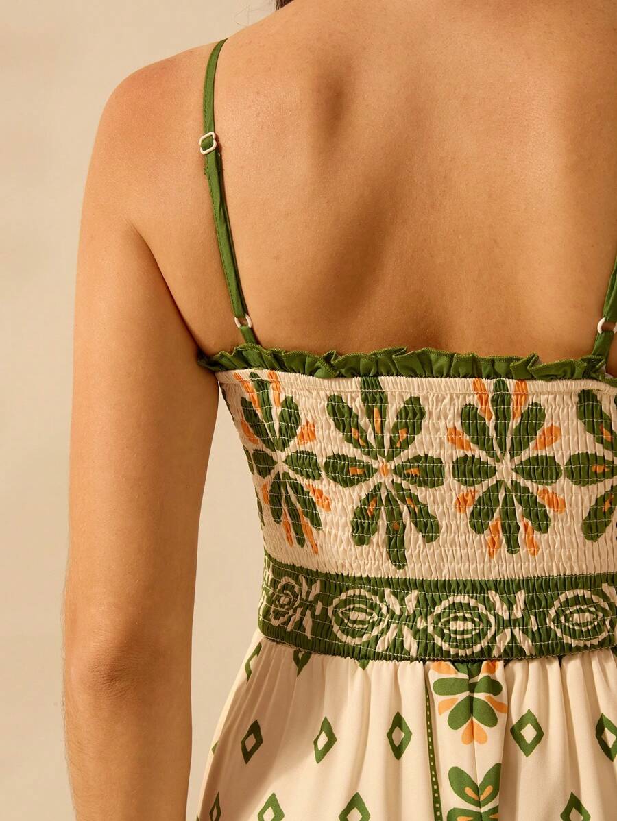 Vestido Largo Rododendro Floral Boho con Tirantes