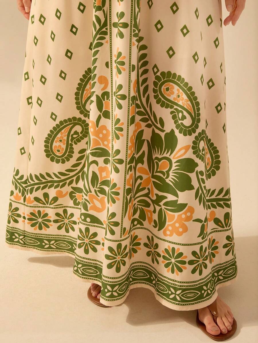 Vestido Largo Rododendro Floral Boho con Tirantes