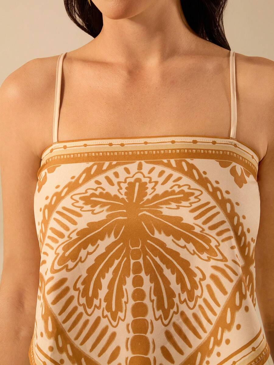 Musculosa Coco Amarillo con Cordón, Boho de Playa