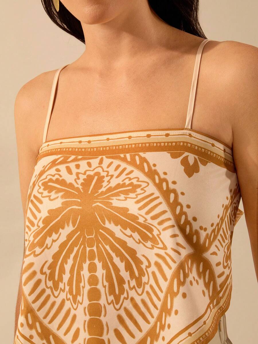 Musculosa Coco Amarillo con Cordón, Boho de Playa