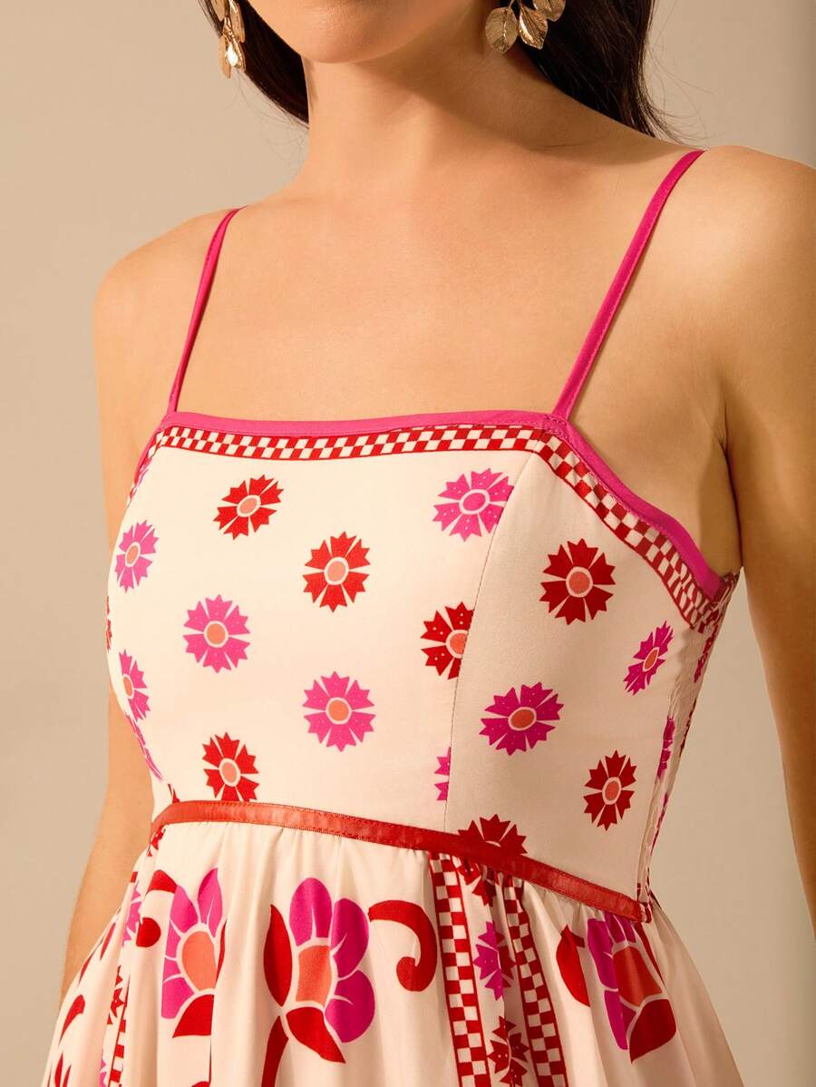 Vestido Boho Espalda Abierta con Estampa Azalea y Selenípedo