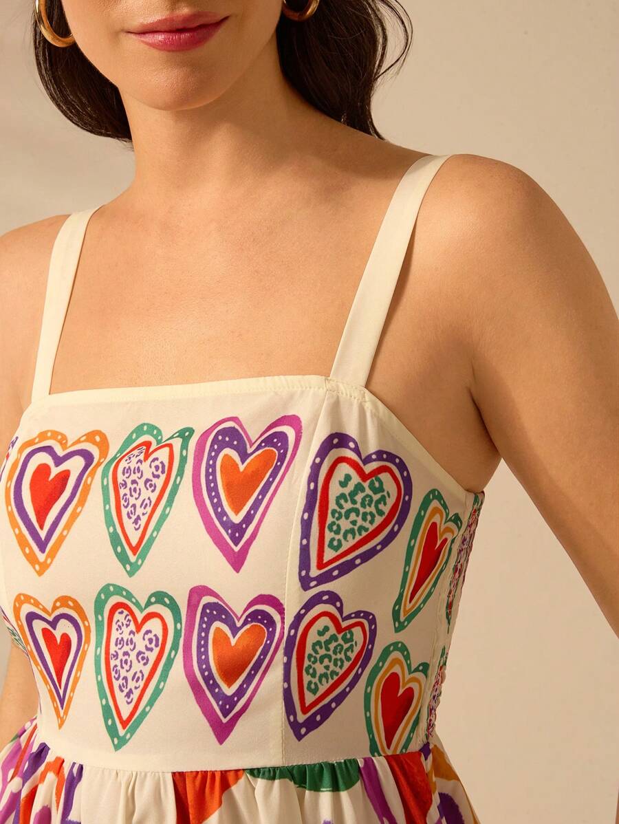 Vestido Boho Sin Mangas con Palmas Tropicales y Mar