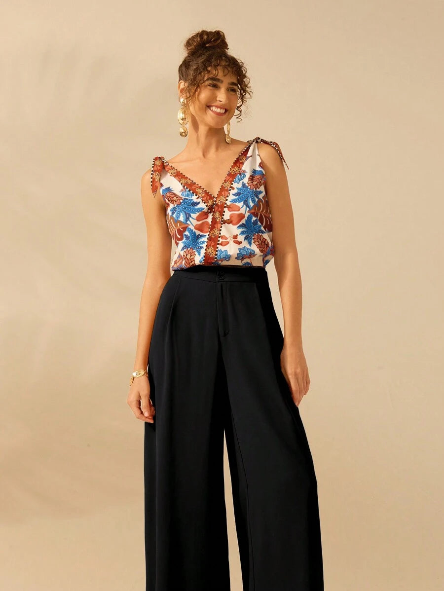 Pantalón Holgado Marrón Naranja de Playa