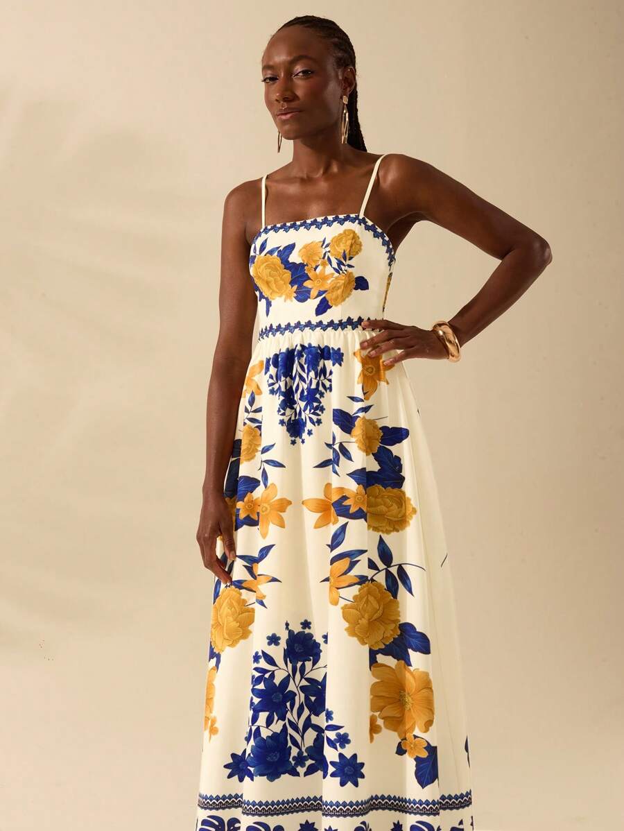 Vestido Largo Tropical Colorido Boho