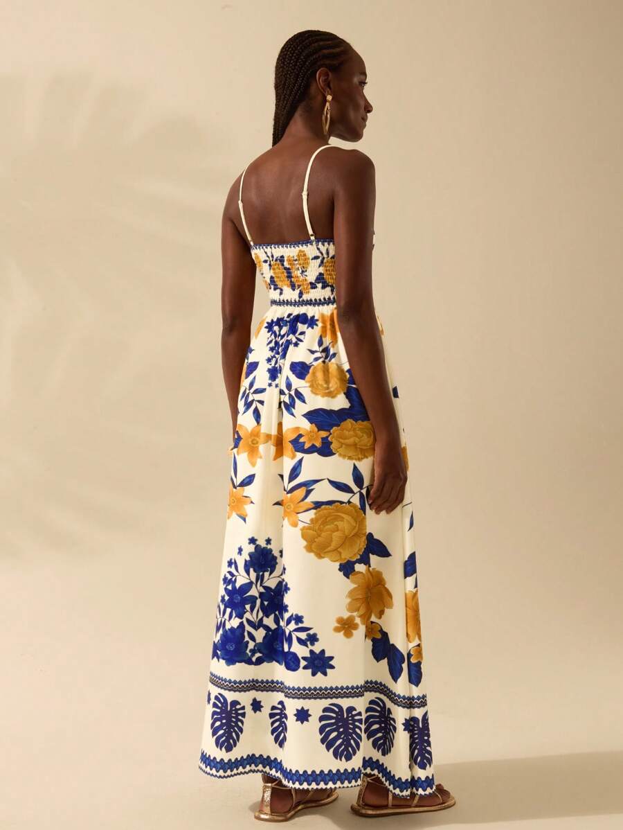 Vestido Largo Tropical Colorido Boho