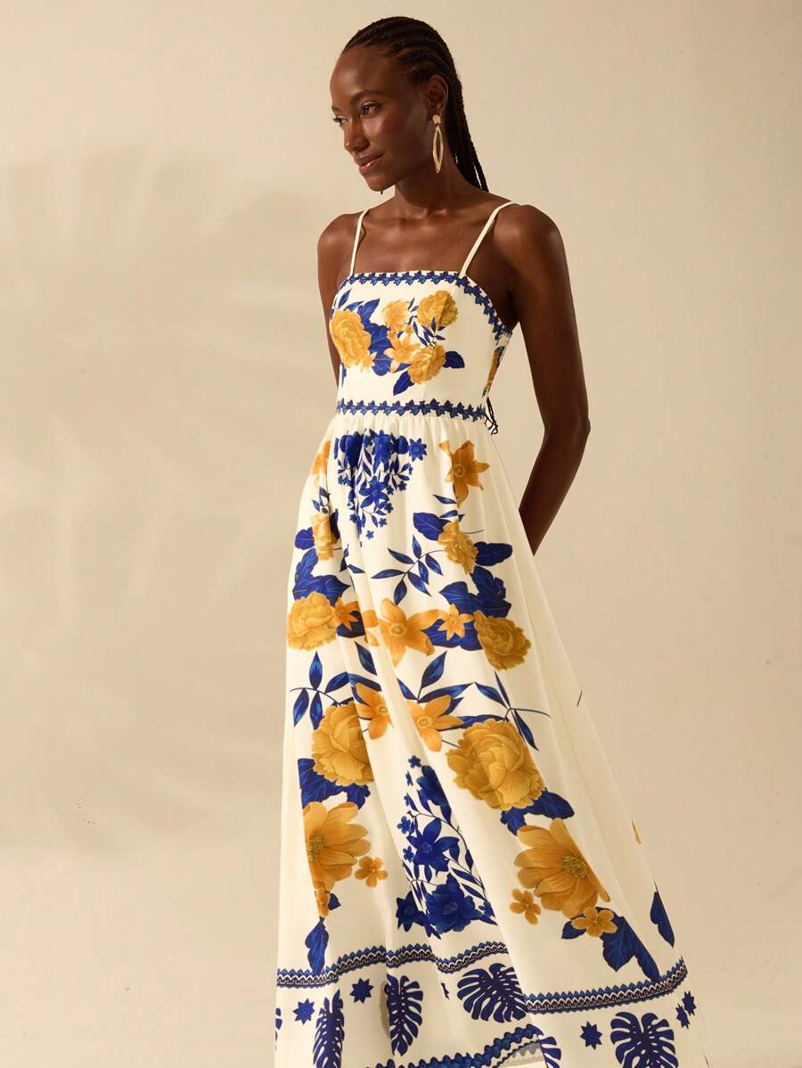 Vestido Largo Tropical Colorido Boho