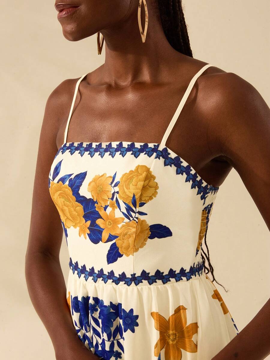 Vestido Largo Tropical Colorido Boho