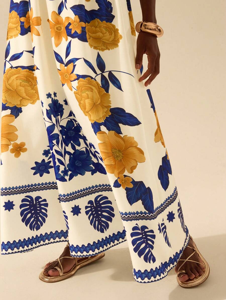 Vestido Largo Tropical Colorido Boho