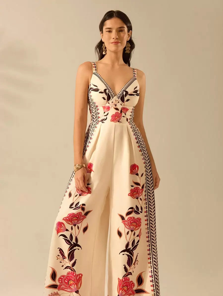 Enterito Damasco Floral Boho sin Mangas