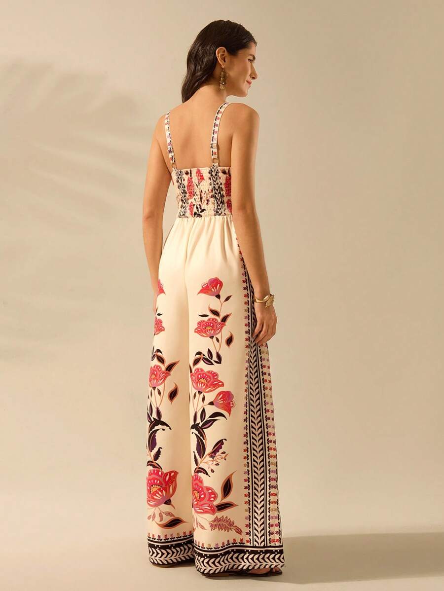 Enterito Damasco Floral Boho sin Mangas