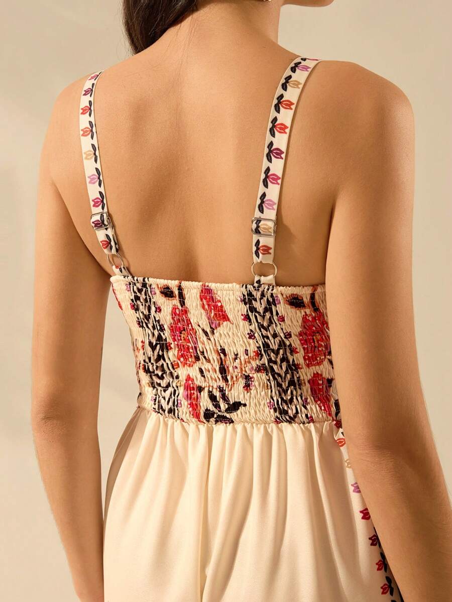 Enterito Damasco Floral Boho sin Mangas