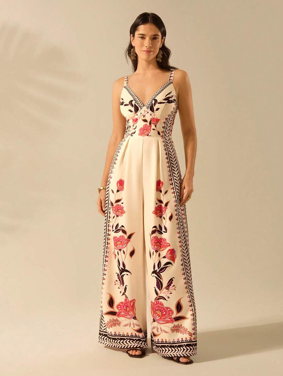 Enterito Damasco Floral Boho sin Mangas
