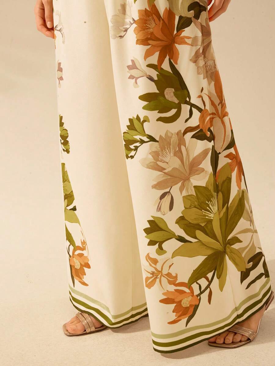 Mono Largo Negro Boho con Árbol de Banana y Coco Tropical