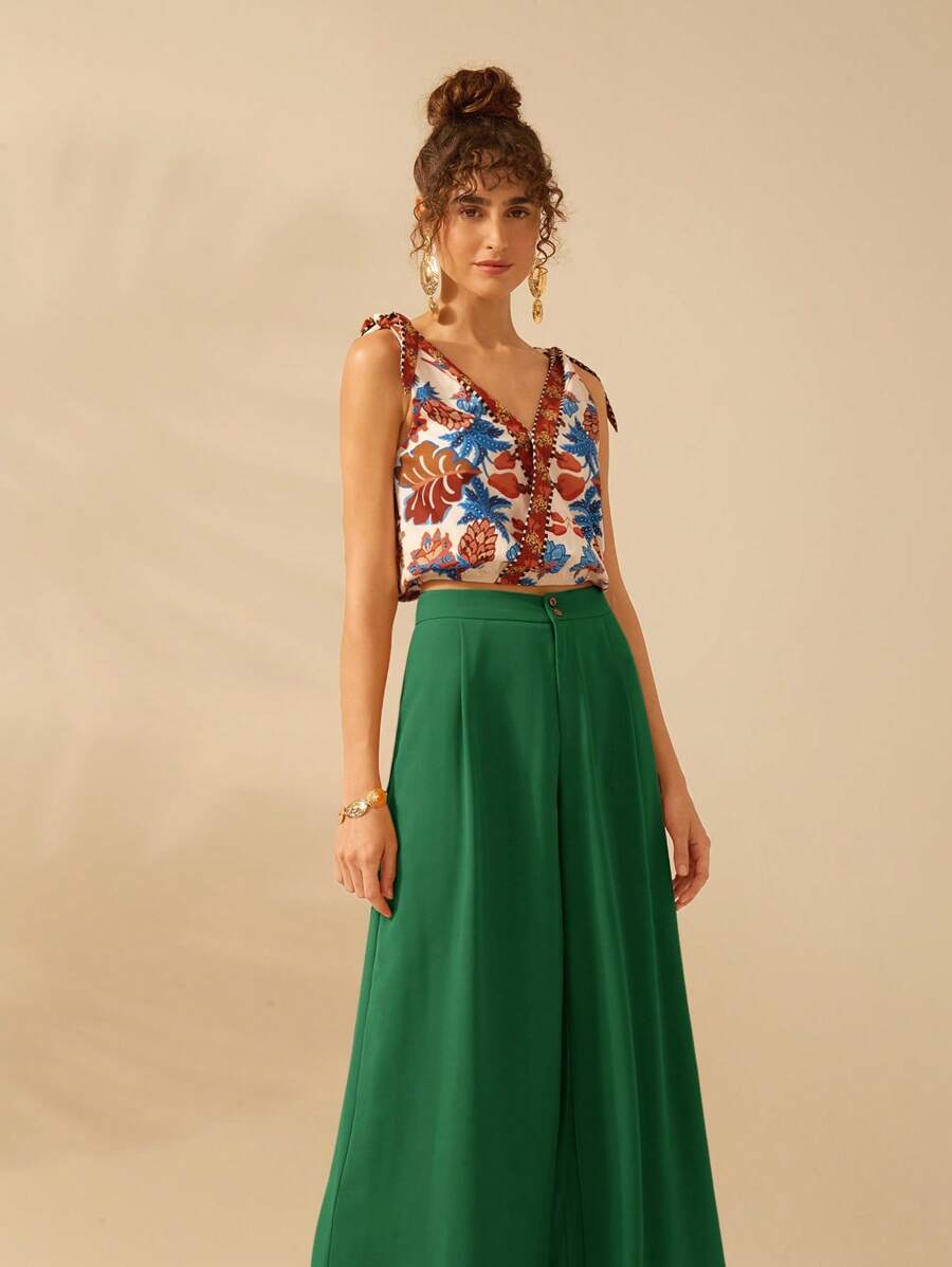 Pantalón Holgado Marrón Naranja de Playa