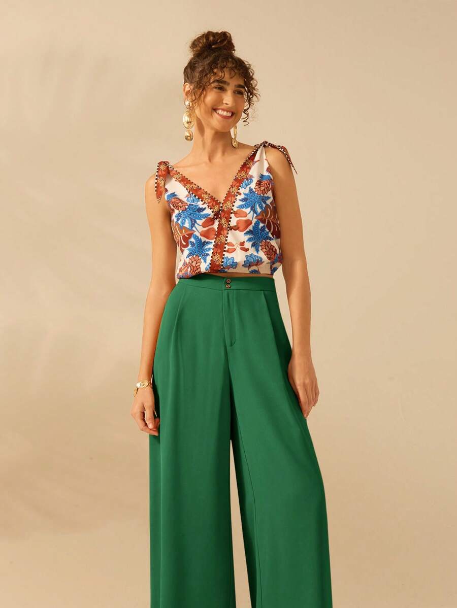 Pantalón Holgado Marrón Naranja de Playa