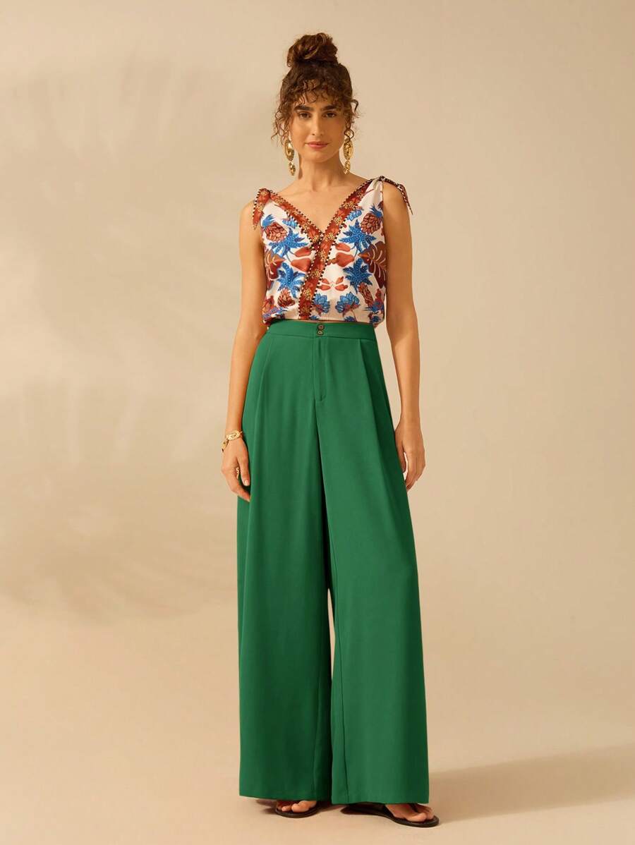 Pantalón Holgado Marrón Naranja de Playa