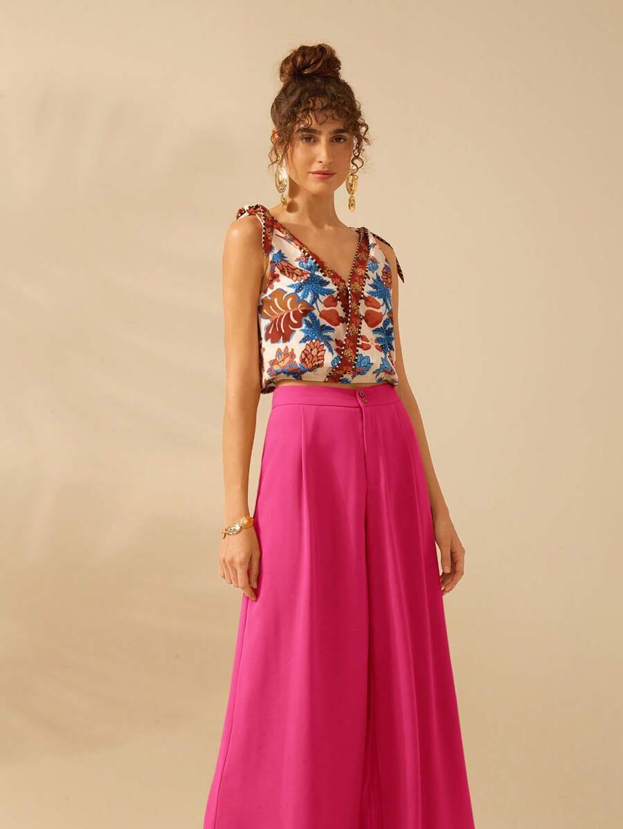 Pantalón Holgado Marrón Naranja de Playa