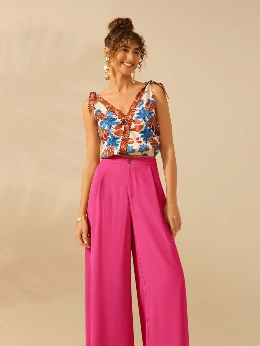 Pantalón Holgado Marrón Naranja de Playa