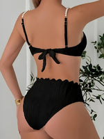 Biquíni de pérolas negro