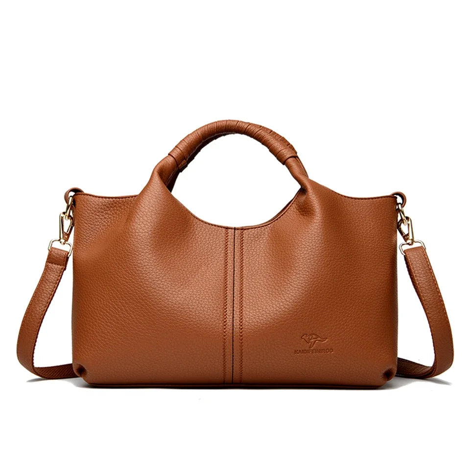 Bolso de mano de cuero suave de alta calidad para mujer, bolso de mano, bolso de hombro de lujo a la moda para mujer, bolsos cruzados para ir al trabajo, cartera