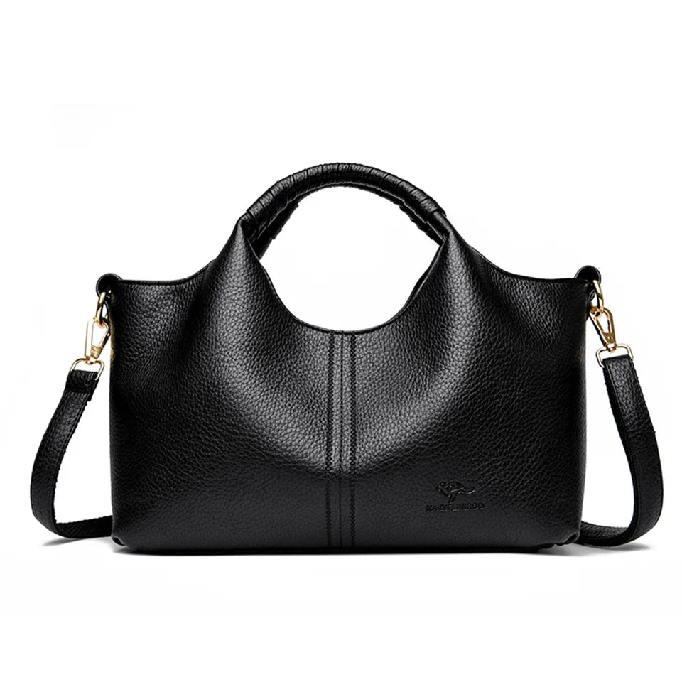 Bolso de mano de cuero suave de alta calidad para mujer, bolso de mano, bolso de hombro de lujo a la moda para mujer, bolsos cruzados para ir al trabajo, cartera