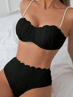 Biquíni de pérolas negro