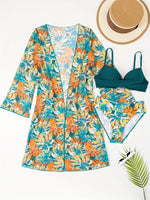 Conjunto de Bikini tropical - 3 piezas